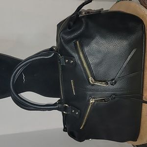 Lovely Black Rampage Handbag Golden Tone Hardware Crossbody.